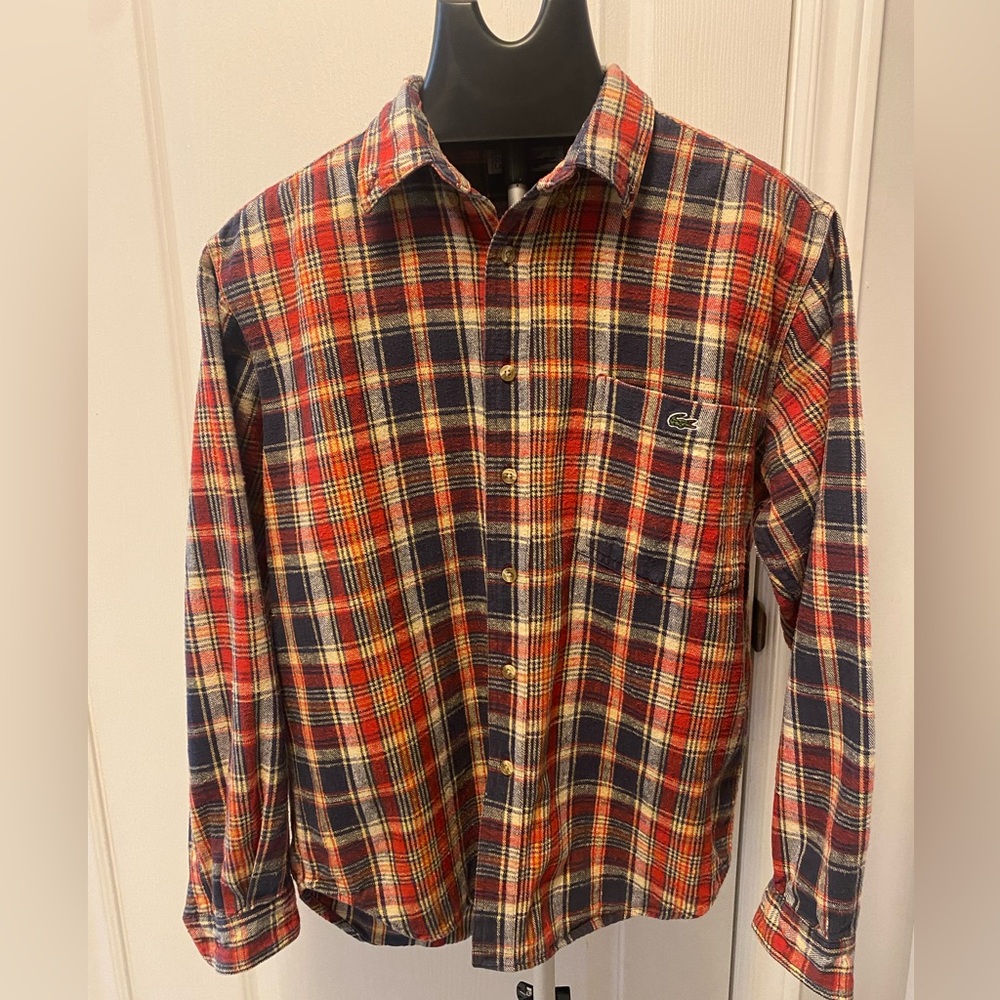 🔥 Vintage Chemise Lacoste Flannel Shirt – Size 36 – Rare Original